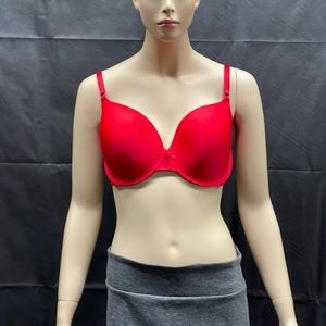Victoria's Secret Red & Hearts Lined Demi Padded Bra